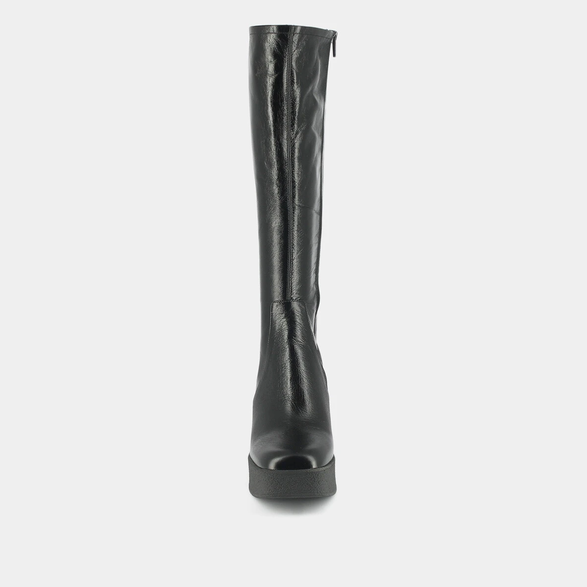 Platform boots in black aged leather | DRICIA