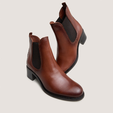 Heeled lowboots cognac