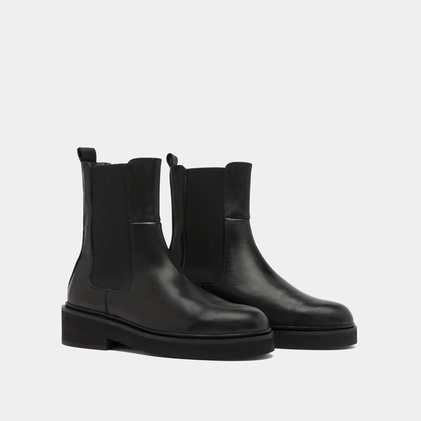 Boots with elastic band in black leather | DADO
