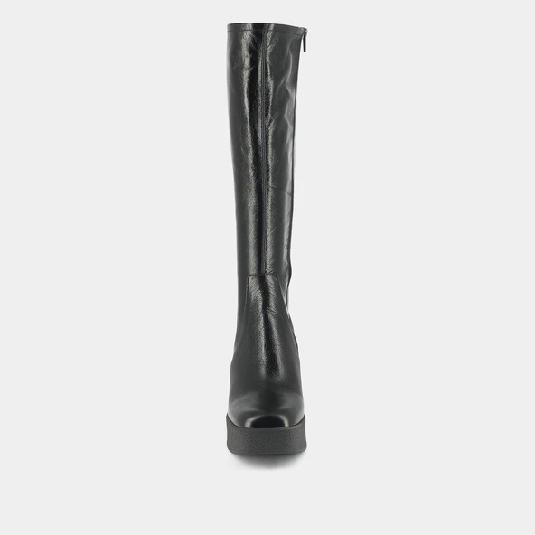 Platform boots in black aged leather | DRICIA
