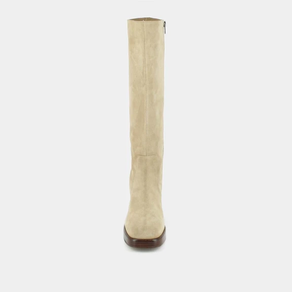 Platform boots in beige suede | BETINA