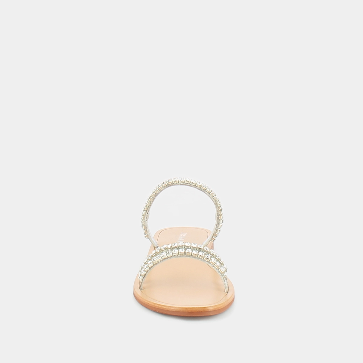 Mules with straps in leather and silver rhinestones | WHAT