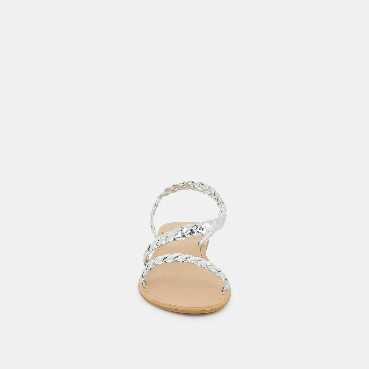 Braided strappy sandals in gold metallic leather | WINDY