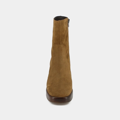 Platform ankle boots in tabac suede | BRIGAND
