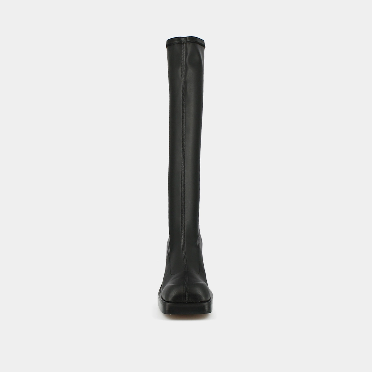High boots with square toes in black textile | BALLOT