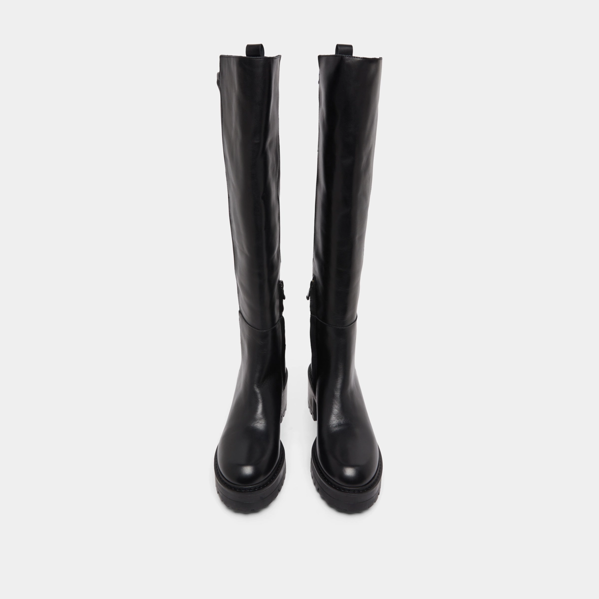 Boots with notched soles in leather and black stretch | RASTA