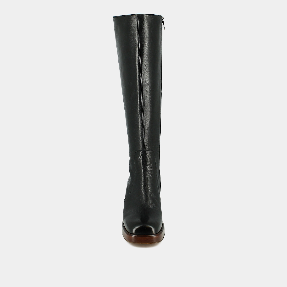 Platform boots in black distressed leather calf size M | BETINA