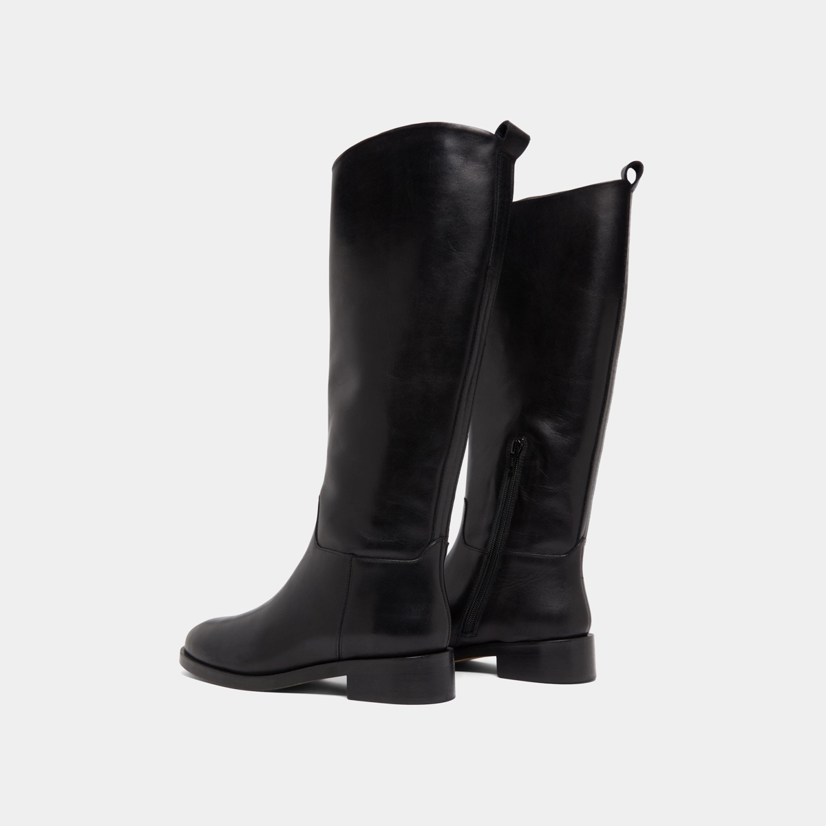 High boots in black leather | MACARON