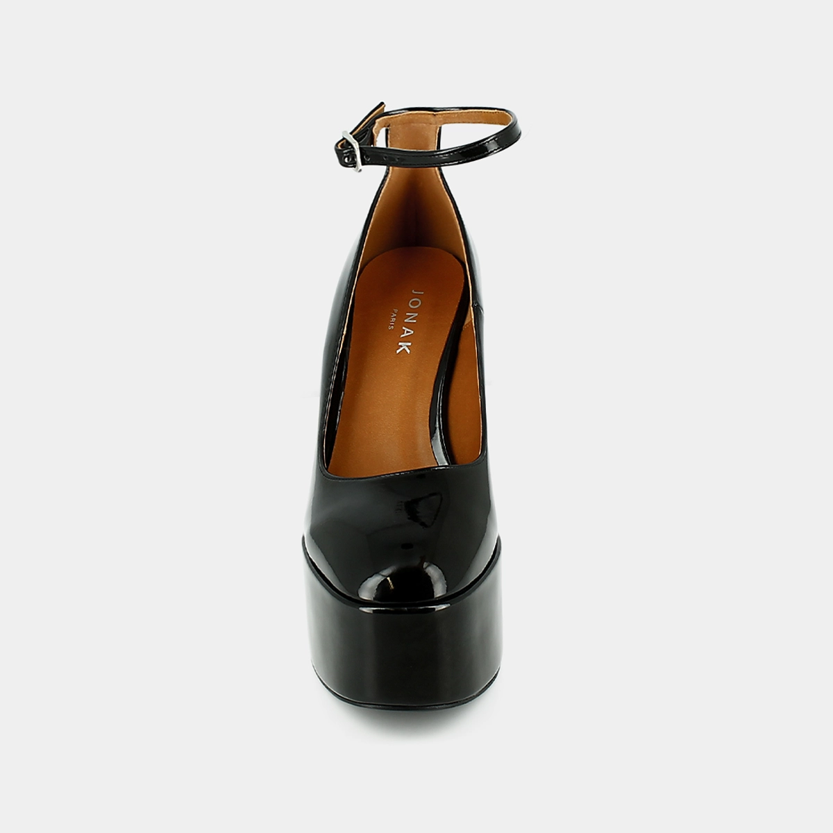 Babies with heels in black vegan material | JEANNE
