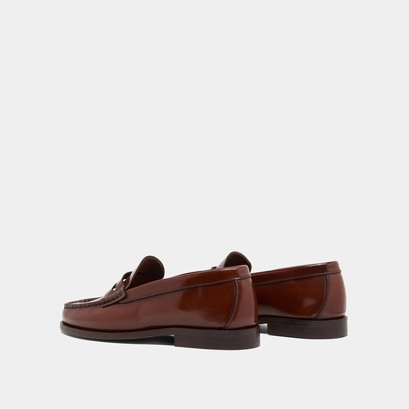 Round-toed loafers in brown patinated leather | ODELYA