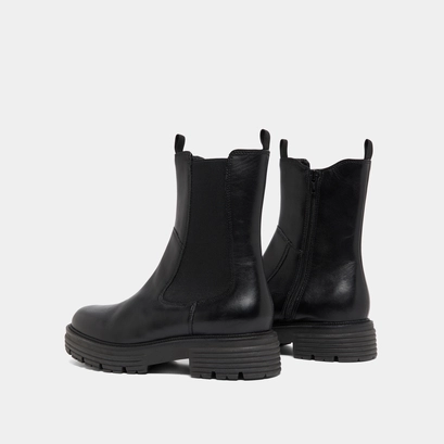 Ankle boots with notched soles in black leather | antonelle