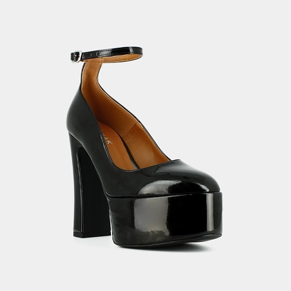 Babies with heels in black vegan material | jeanne