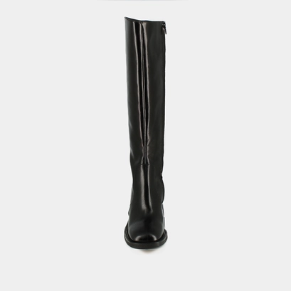 Boots with heels and square toes in black leather | dalle