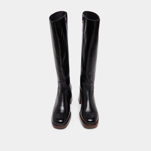 Platform boots in black distressed leather calf size L | BETINA