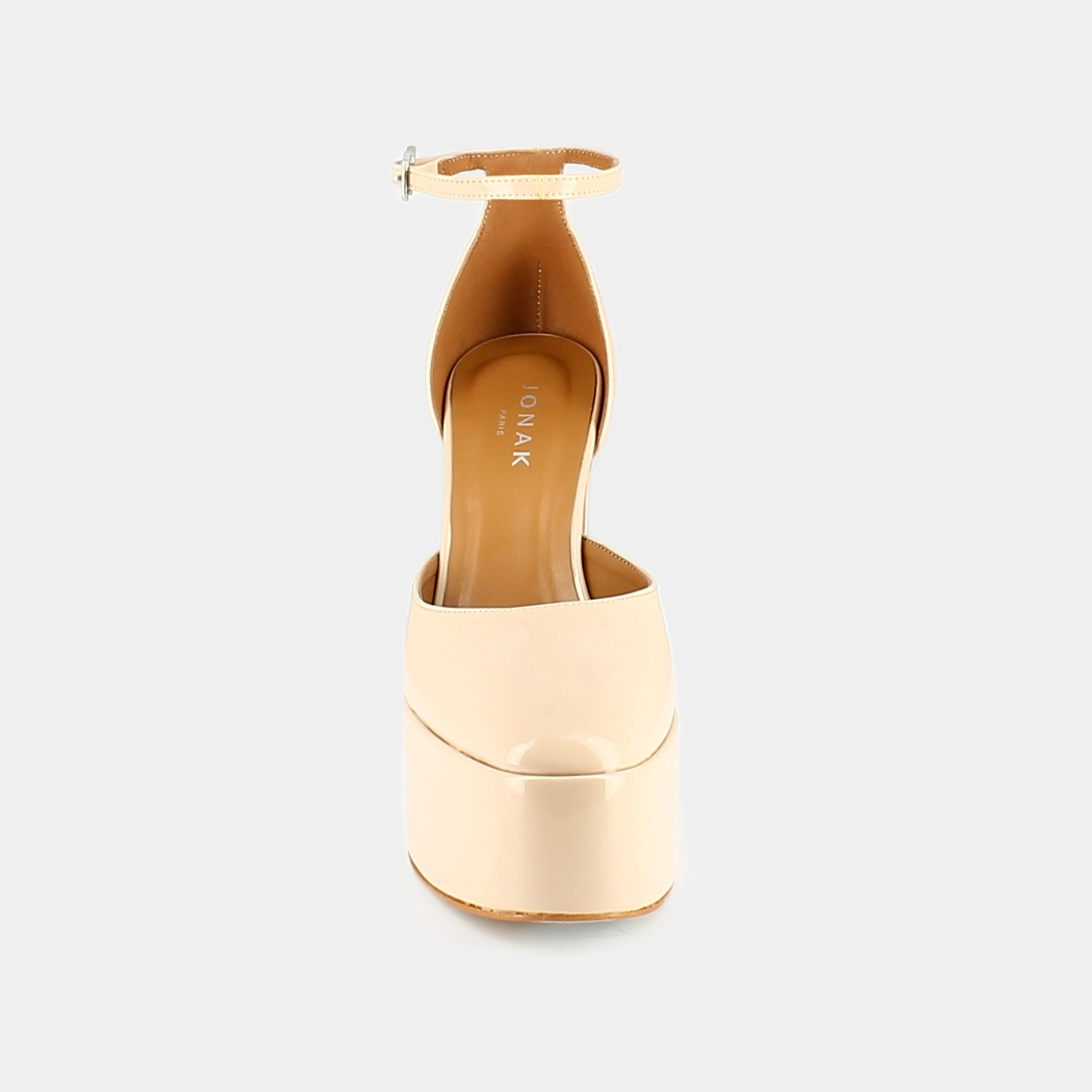 High heel pumps in beige patent | JENNY