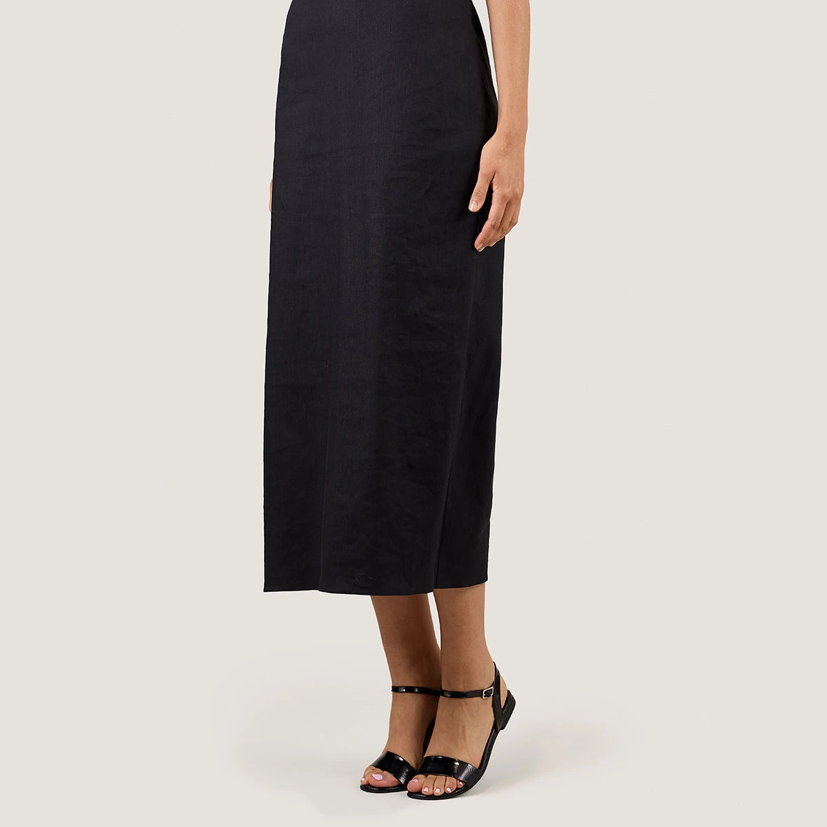 Sandals in black patent | WAGRAM