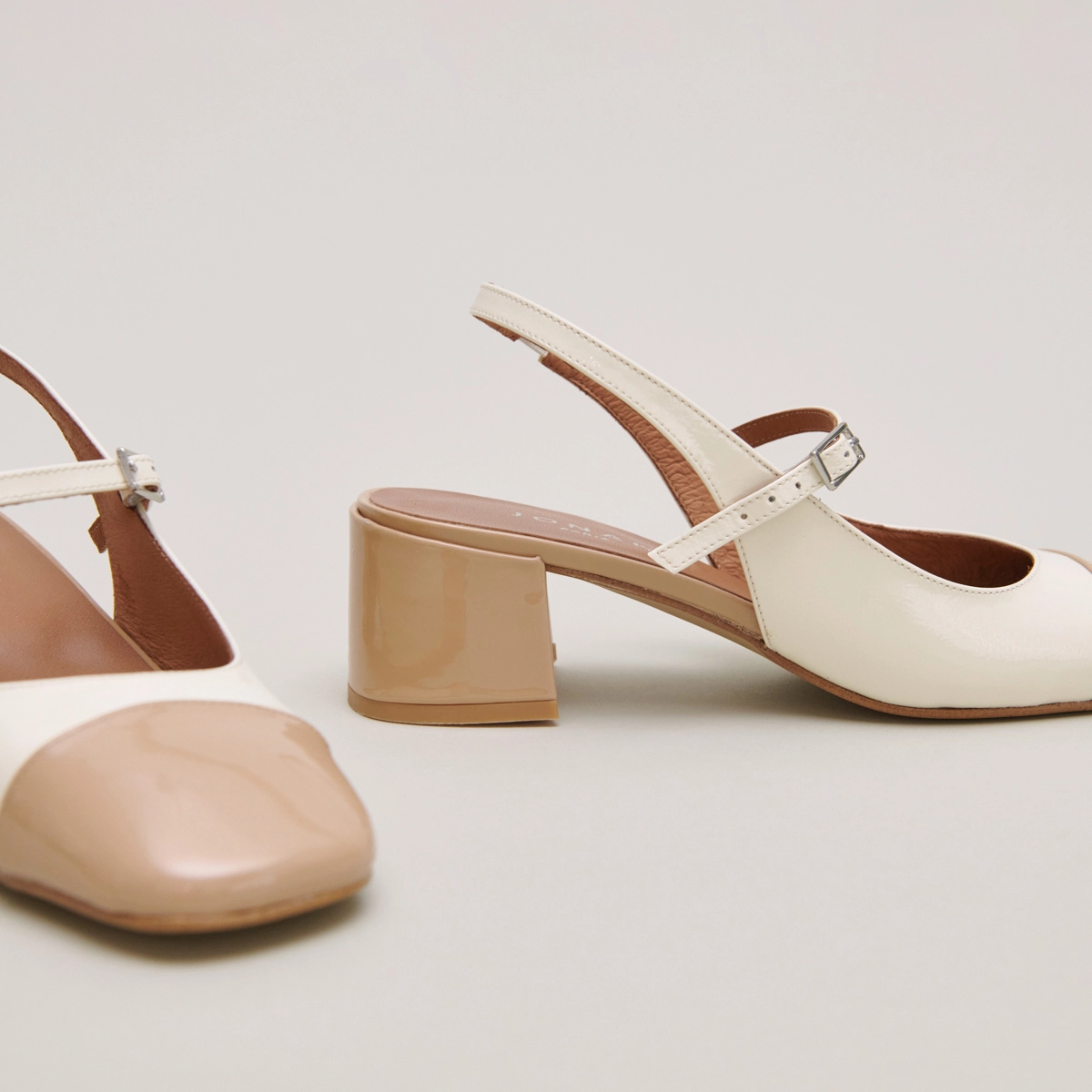 ANUFER Mary Janes Donna Retrò Con Tacco Medio A Blocco 6 Cm, Tomaia In Vernice E Fibbia Tempestata Di Perle, Eleganti E Antiscivolo