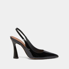 Pointed toe slingback pumps black