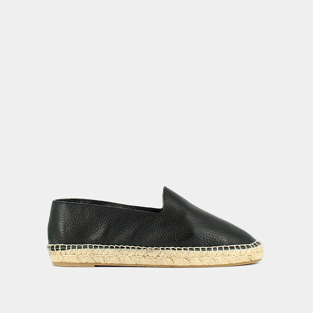 Wedges in black grained leather | MAX