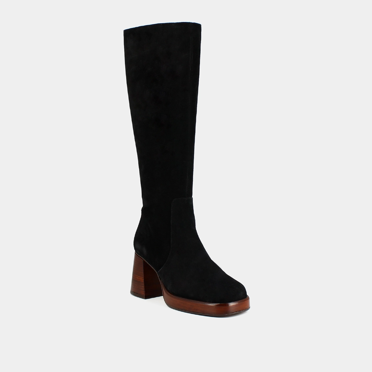 Platform boots in black suede | BETINA