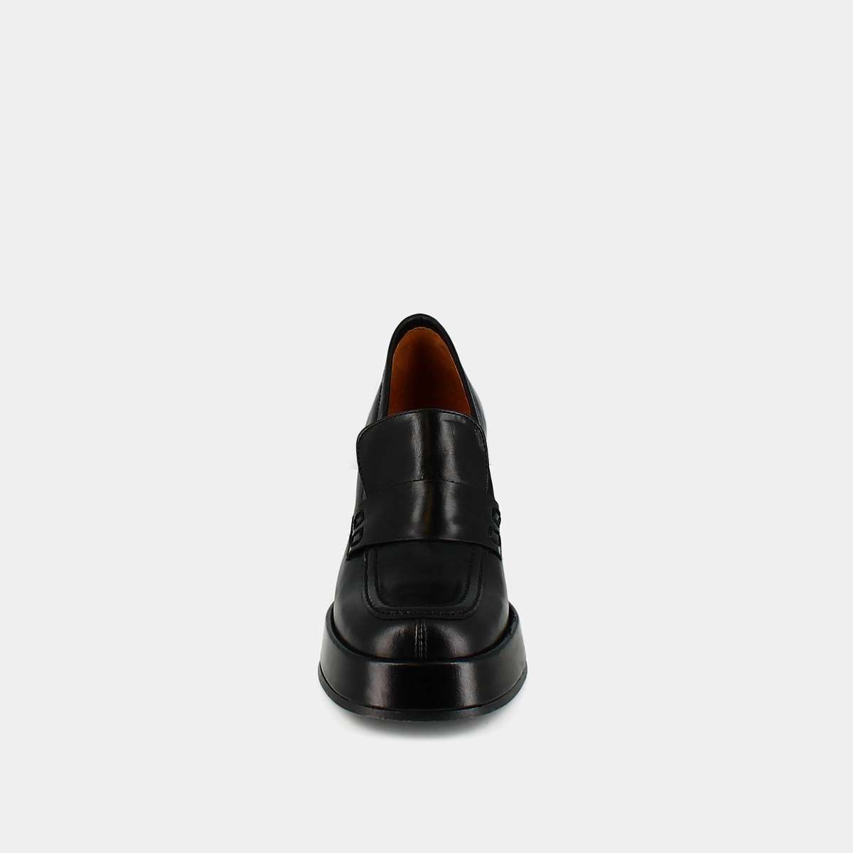 Platform loafers in black leather | BRAD