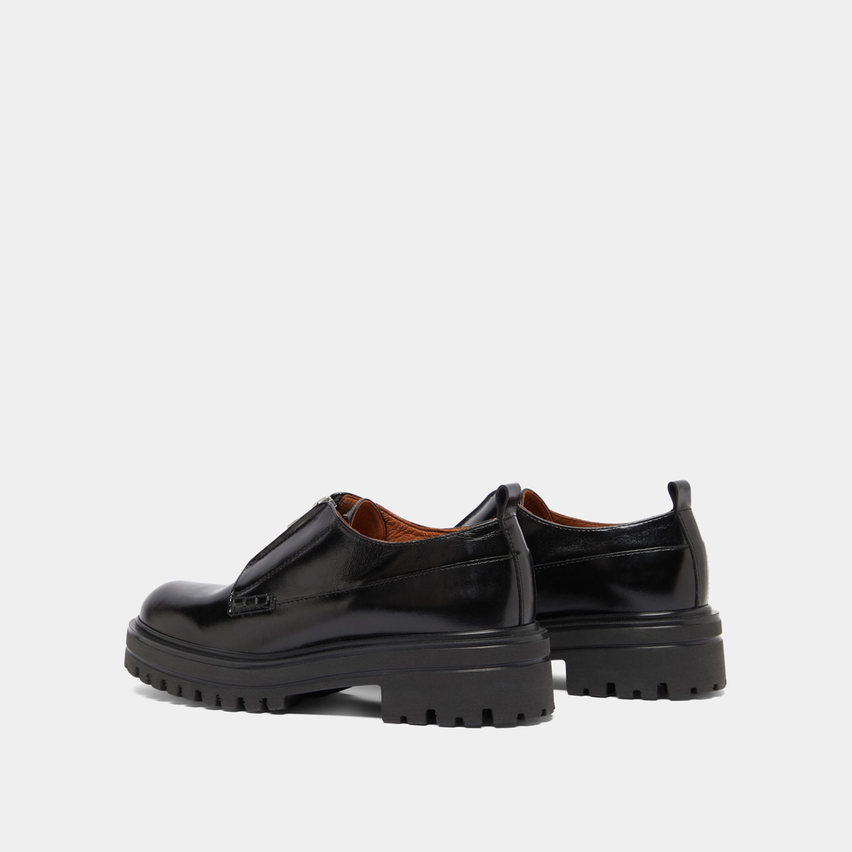 Derbies with zips and notched soles in black leather | ANTALYA