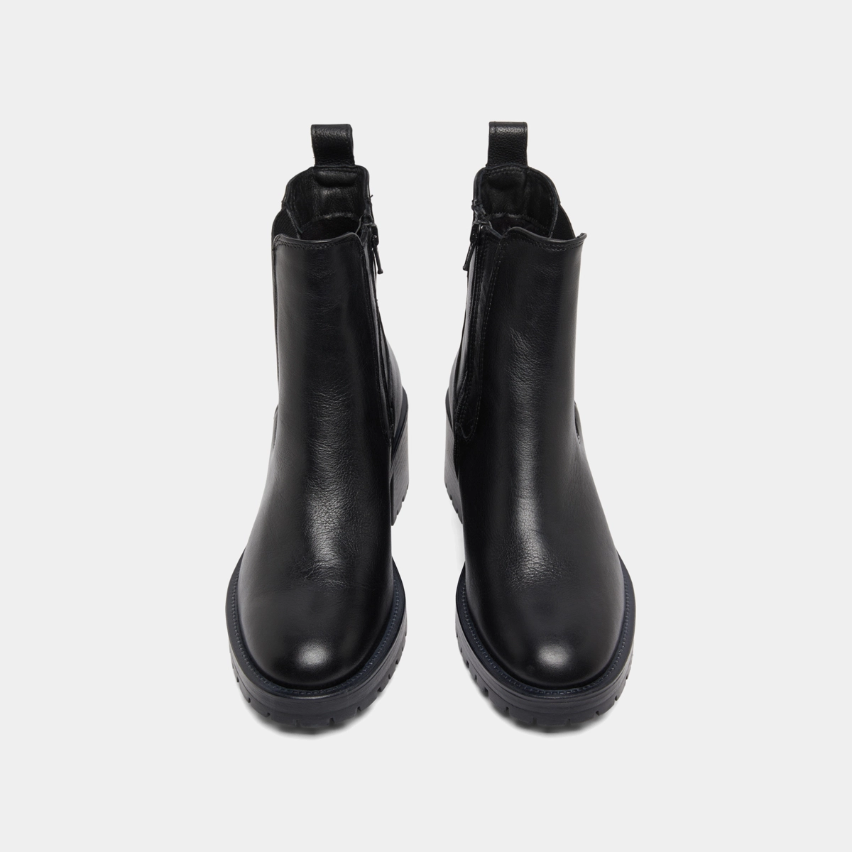 Lowboots with elastic bands in black grained leather | CECILE