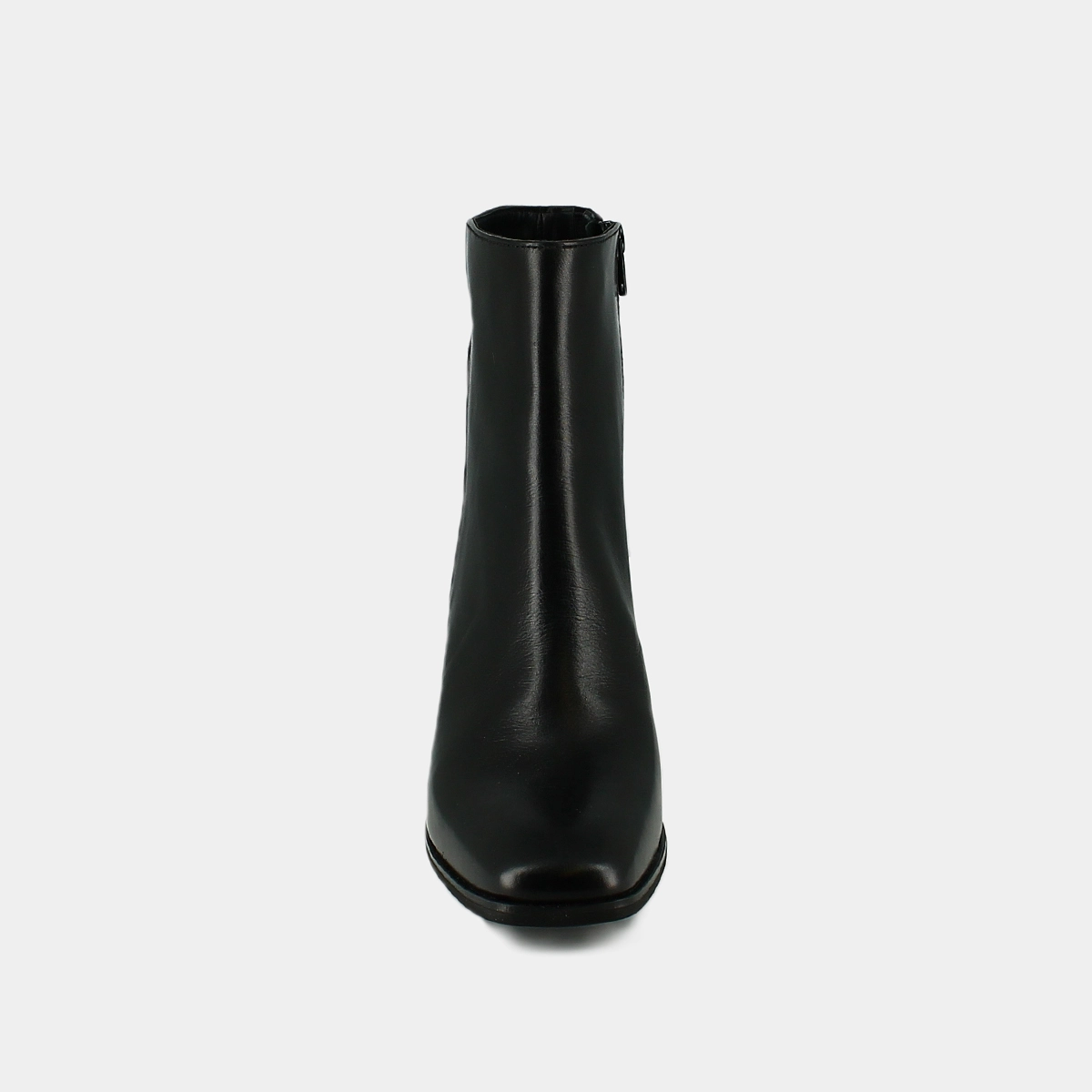 Heeled boots in black leather and velvet | ALBAN