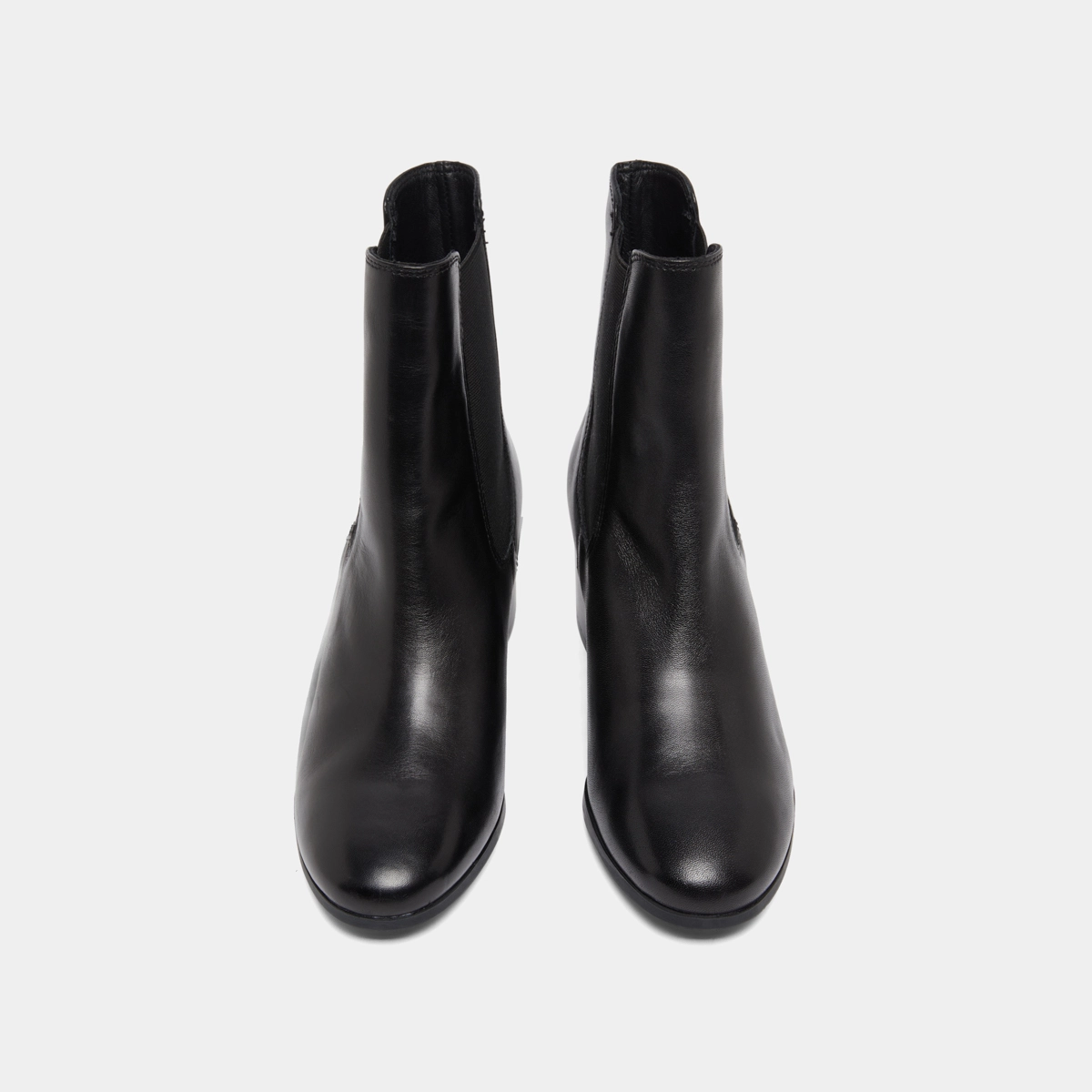 Boots with heels and elastic in black leather | ALDERIC