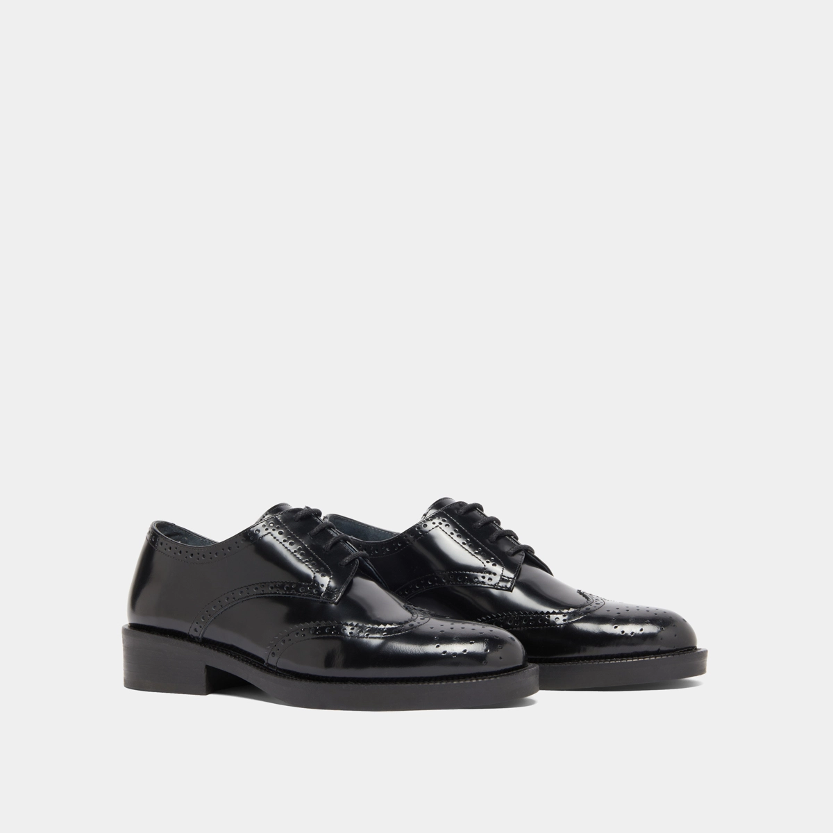 Lace-up Derbies in black shiny leather | DRUM