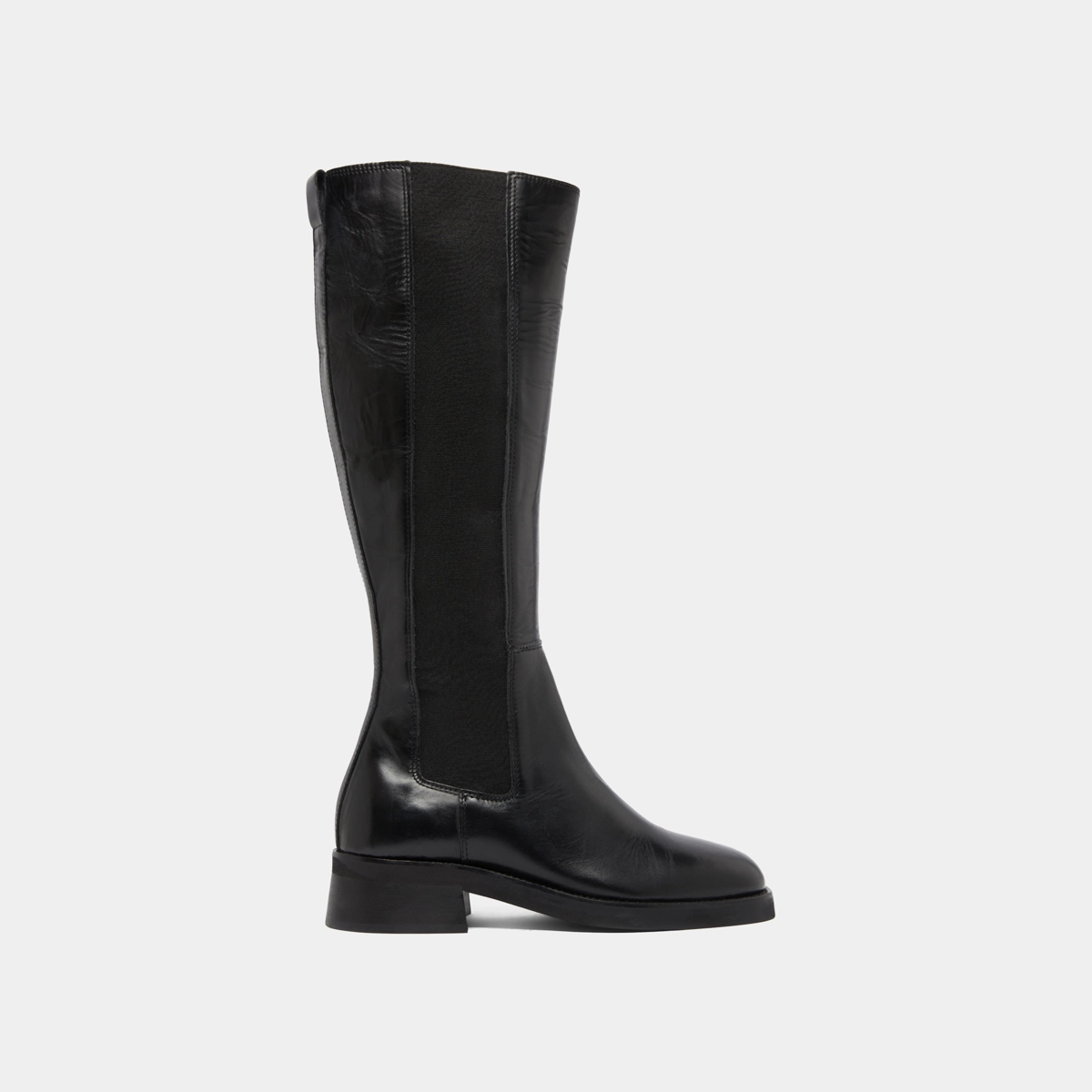 High boots in black leather | PEGGIE