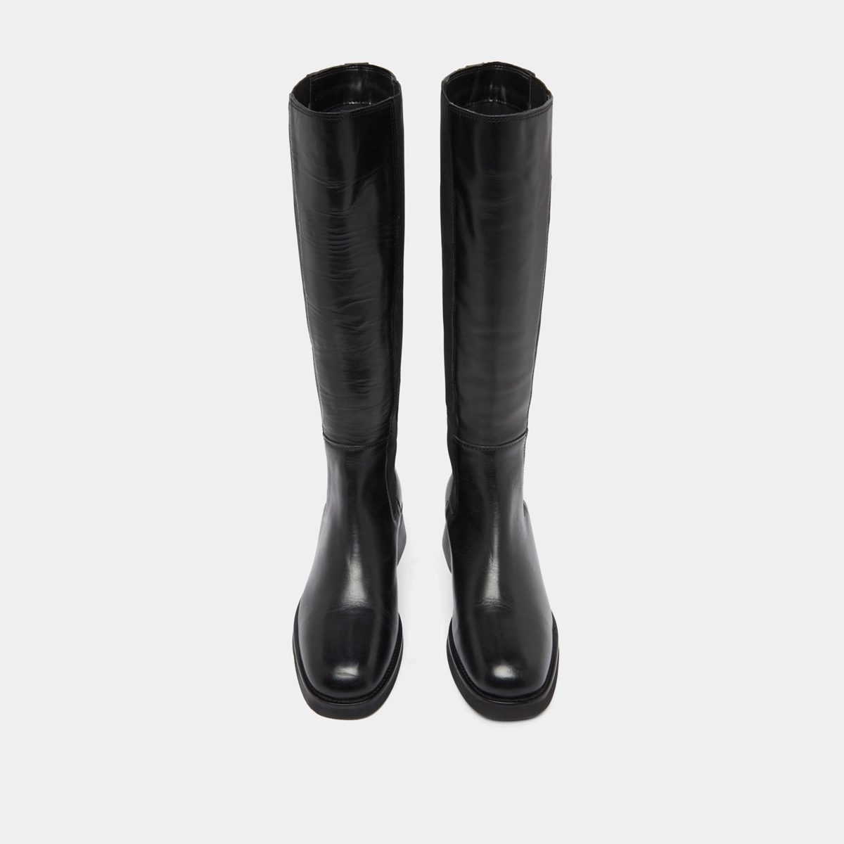 High boots in black leather | PEGGIE