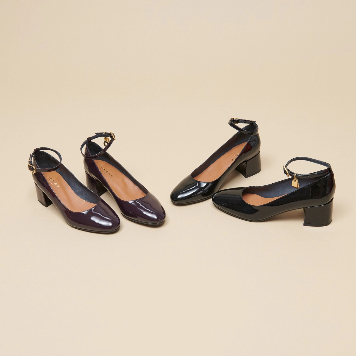 Babies with heels and charms in purple patent | DIAMANT