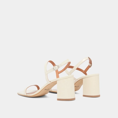Open toe sandals in ecru leather | VIGNE