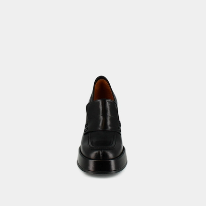 Platform loafers in black leather | brad