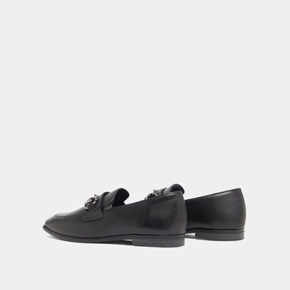Loafers with square bits and boxes in black leather | amelle