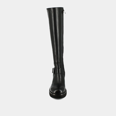 Boots with thick soles and side buckles in black leather | rodez