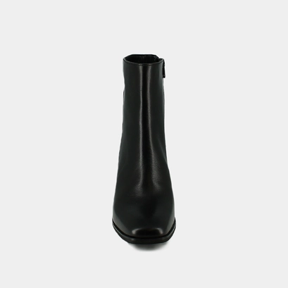 Heeled boots in black leather and velvet | alban