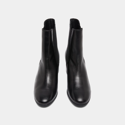 Boots with heels and elastic in black leather | alderic