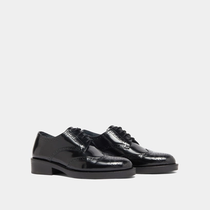 Lace-up derbies in black shiny leather | drum