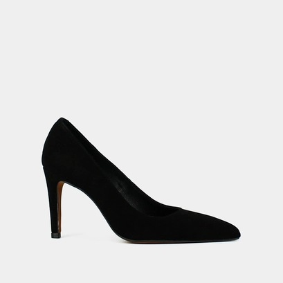 Pumps with pointed ends in black velvet | babor