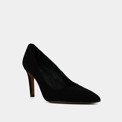 Pumps with pointed ends in black velvet | babor