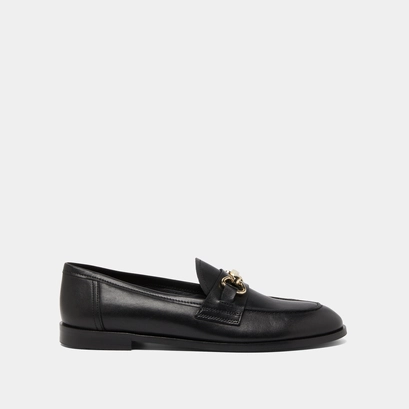 Loafers with gold bits in black leather | draguignan