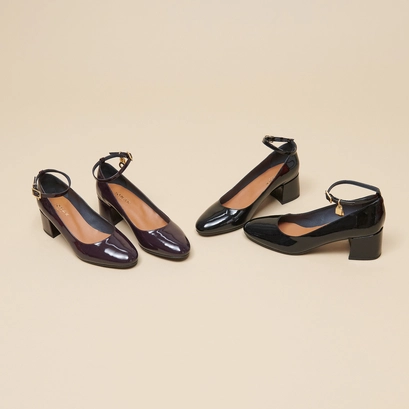 Babies with heels and charms in purple patent | diamant