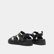 Platform sandals with buckles black