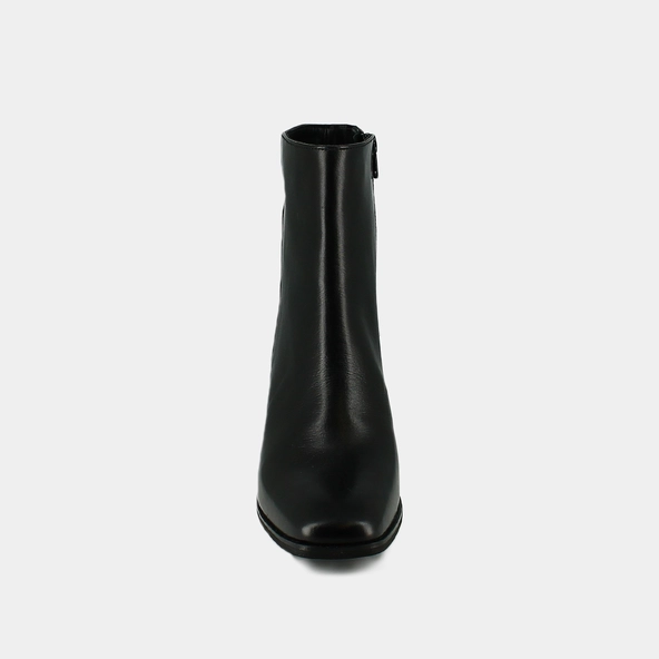 Heeled boots in black leather and velvet | ALBAN