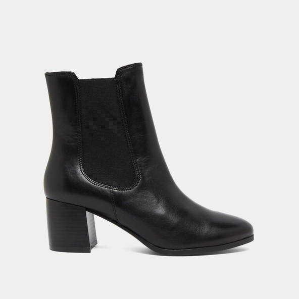 Boots with heels and elastic in black leather | ALDERIC