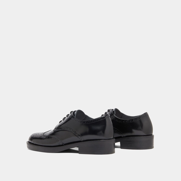 Lace-up Derbies in black shiny leather | DRUM