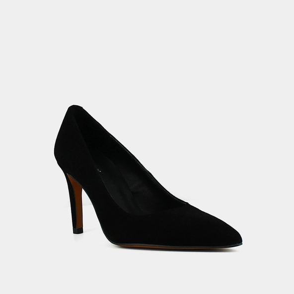 Pumps with pointed ends in black velvet | BABOR