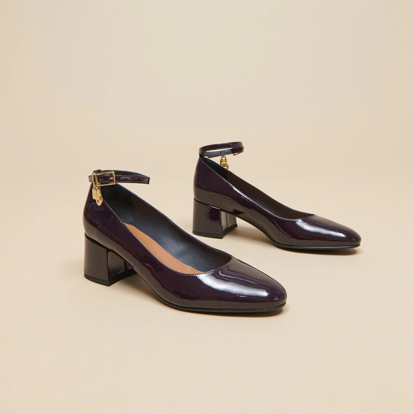 Babies with heels and charms in purple patent | DIAMANT